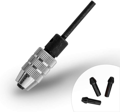 GYROS Keyless Mini Adapter Chuck, ? Inch Straight Shank with 3 Collets, Small Drill Bit Adapter Chuck sized 0 to 0.098 Inch for Micro Drill Bits #...