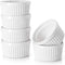 DOWAN Ramekins 4 oz Oven Safe for Creme Brulee Souffle, Porcelain Custard Cups Ramiken for Baking, Classic Style Ramekins Bowls, Set of 6, White...