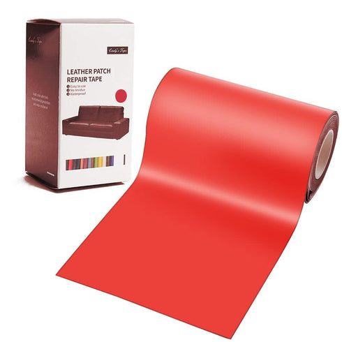Leather Repair Patch Tape Red 3 x 60 inch Self Adhesive Leather Repair Tape for Furniture, Car Seats, Couch, Sofa, Office Chair, Vinyl Repair Kit...