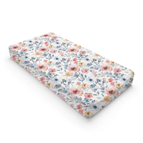 Flowers Floral Changing Pad Cover, Flowers Baby Diaper Changing Table Pad Cover, Unisex Flowers Floral Diaper Changing Sheet for Baby Boys Girls, ...