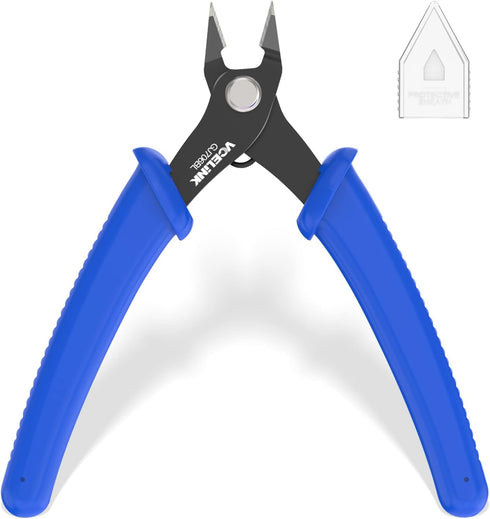 VCELINK Small Wire Cutter Spring-loaded GJ706BL, Precision Flush Cutter Pliers Diagonal Cutters for Electronics, Jewelry Making, Model Craft and 3...