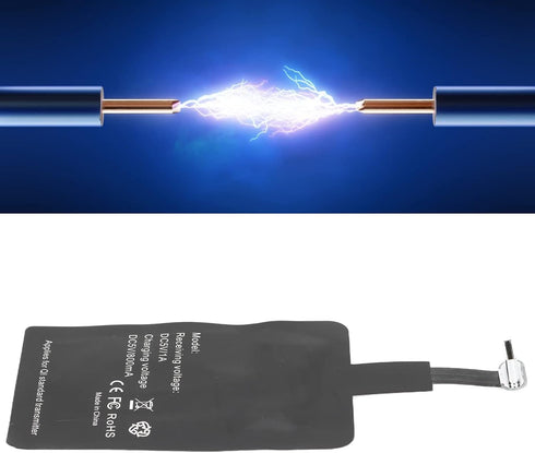 Qi Type C Ultra Thin Charging Receiver, Type C DC 5V/800mA Universal Charger Adapter Portable Qi Charging Receiver for Mobile Phone...