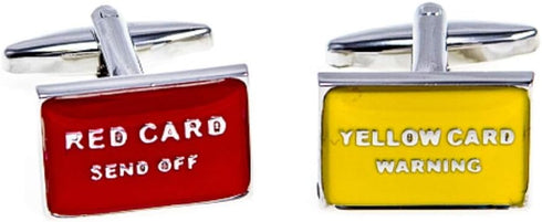Soccer Red Card Yellow Card Pair Cufflinks in Presentation Gift Box & Polishing Cloth...