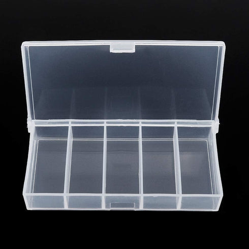OriGlam 9.5cm / 3.74inch 5 Grids Clear Plastic Organizer Box Storage Container Box, Storage Clear Jewelry Box, Plastic Bead Storage Container Orga...