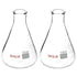 stonylab (2 Pack) 100 ml Narrow Mouth Erlenmeyer Glass Flasks with Heavy Duty Rim (100ml Fits with stonylab 5# Rubber Stopper)...