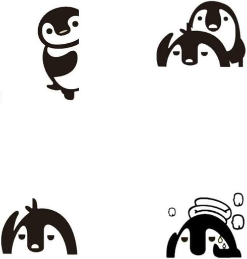 Removable Switch Stickers - 4 Cute Penguins Cartoon Wall Stickers, Light Switch Decals, Family DIY Decor Art Stickers for Kids Bedroom, Office Hom...