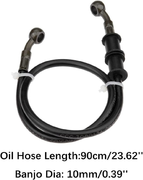 Mtsooning Motorcycle Brake Hydraulic Line, 60cm/23.6inch Braided Clutch Oil Pipe, Stainless Brake Hose Replacement for ATV Motorbike Pit Dirt Bike...