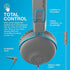 JLab Studio On-Ear Headphones, Wired Headphones, Gray/Blue, Tangle Free Cord, Ultra-Plush Faux Leather with Cloud Foam Cushions, 40mm Neodymium Dr...