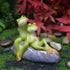 4Pcs Frog and Mushroom Statue Garden Decoration Resin Mini Landscape Decoration for Indoor and Outdoor Decoration Couple Frog Statue...