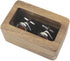 Rustic Black Walnut Wooden Round Cufflinks Tie Clips With Organizer Box for Men...