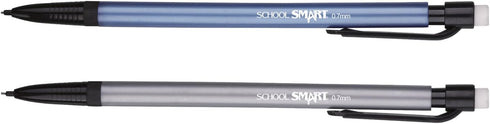 School Smart Medium Point .7 mm Lead Mechanical Pencils and Erasers - Pack of 12 - Assorted Colors...