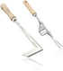Garden Weeding Tool Set Stainless Steel Weed Puller Tool Removal Weed Puller Yard Gardening Lawn Tool for Sidewalk Patio Wall Crevice(Sickle+Fork...