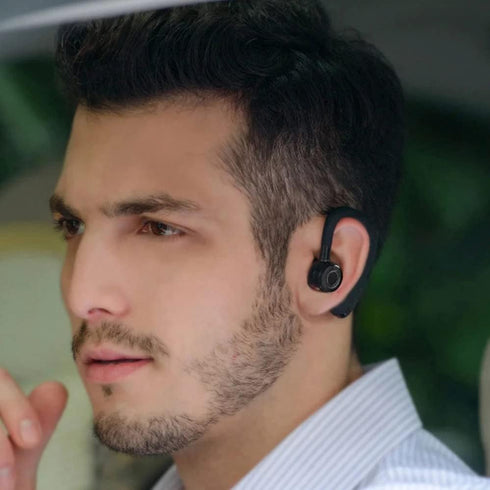 Bluetooth Headset Wireless Business Single earpiece Voice Answer in Ear Earbuds for Trucker Driving Running 10 Hour Battery Noise Cancelling Headp...