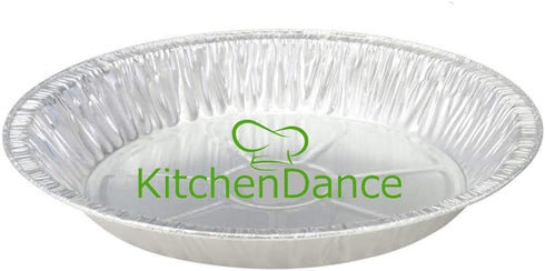 KitchenDance Disposable Aluminum Pie Pan - 11" Large Heavy Duty Aluminum Foil Disposable Pie Pans for Baking, Cooking, and Preparing Food, Nonstic...