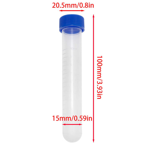 VAKTOK-Plastic centrifuge Tube Plastic Test Tubes Collection Tube with nut and Scale, Laboratory Plastic Frozen Round Bottom Vial Container -16pcs...