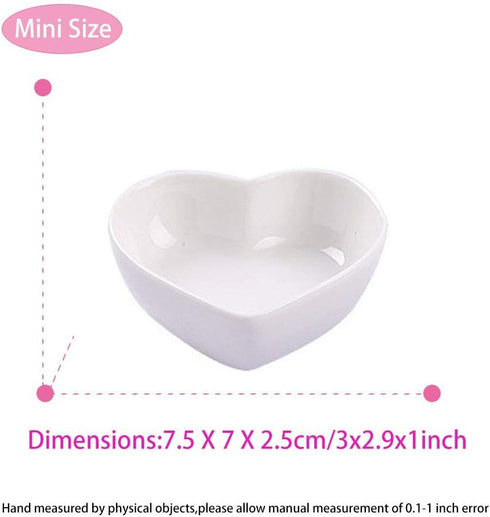 Ceramic Heart Shape Sauce Dish,Multipurpose Mini Seasoning Dishes Sushi Dipping Bowl Appetizer Plates Serving Dish Saucers Bowl Love Wedding Gift ...