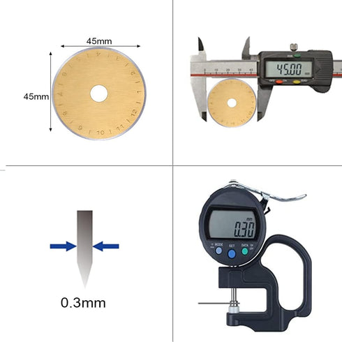 HEADLEY TOOLS Titanium Coated 45mm Rotary Cutter Blades 15 Pack Fits Olfa, Fiskars, Replacement Rotary Blade for Arts Crafts Quilting Scrapbooking...