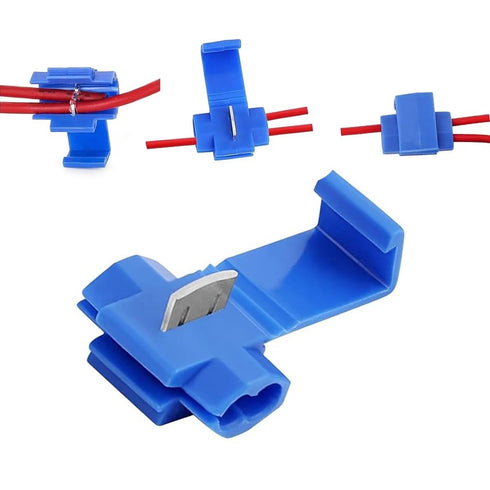 Quick Splice Snap Wire Connectors,Self-Stripping Splice Connectors,100PCS 18-14 AWG Gauge Inline Wire Connector...