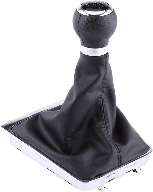 Acouto Manual Shift Knob Boot 6 Speed Car Gear Shift Knob Stick Gaiter Boot Frame Kit Fit for Passat B6 2005-2012 Gear Shifter Boot Cover Replacem...