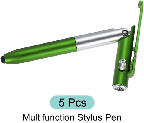 MECCANIXITY 5pcs Multifunction Stylus Pen Capacitive Touch Screen Ballpoint Pens with LED Light, Foldable Phone Holder Stand for Writing in The Da...