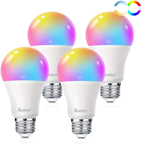 Avatar Controls 4 Pack Smart Light Bulbs, Alexa WiFi LED Bulbs Music Sync RGBCW Color Changing Lights, No Hub Required (E26 A19 8W)...