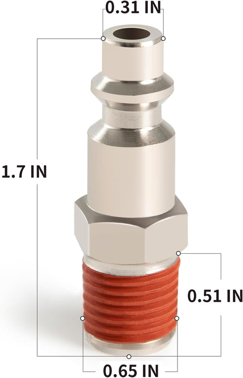 Industrial Air Plug, 1/4" Body Size, 3/8" NPT Male Pneumatic Plugs, Air Compressor Accessories Fittings(5-PACK)...