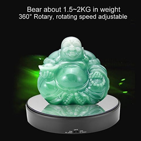 Rotating Display Stand, Speed Adjustable Electric 360° Turntable Display Holder Mirror Motorized Revolving Base Battery Powered for Displaying Jew...