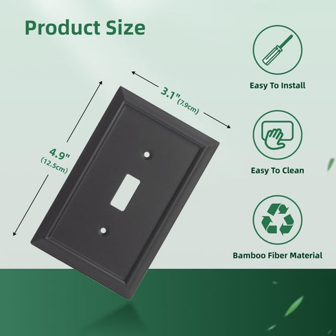 Wall Plates Decorative Outlet Covers Electrical Switch Plates Light Switch Cover - Bamboo Fiber Material Standard Size Wall Plates of various 13 s...