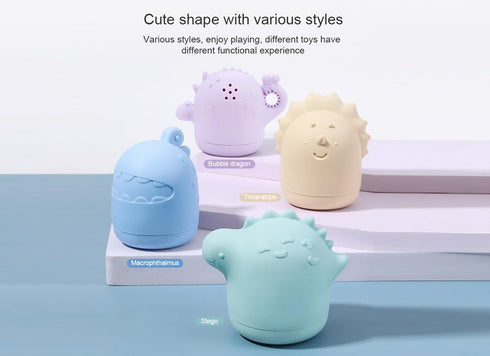 Safe Sensory Bath Toy Set for Baby Toddlers Dragon Family Set BPA free Food Grade Silicone Tub toys Perfect as a Bath or Shower toys for Bathtub P...