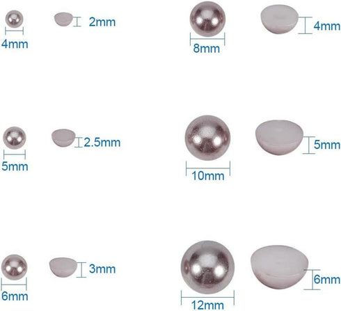 PH PandaHall 690pcs 6 Sizes Flat Pearls for Nails Flat Back Pearl Cabochon Glue on Pearls for Cup Shoes Scrapbooking Embellishment Wedding Dress P...