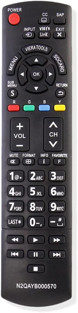 ALLIMITY N2QAYB000570 Replaced Remote Compatible with Panasonic Smart TV TC-P42X3 TC-P46X3 TC-P50X3 TC-P50S30 TC-P60S30 TC-42PX34 TC-50PX34 TC-60P...