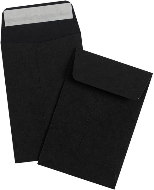 LUXPaper #4 Coin Envelopes | 3'' x 4 1/2" | Midnight Black | 80lb. Text | 50 Qty...