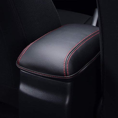 Leegi AAGIILEEYO Car Armrest Box Cover Center Console Saver Covers for 2014 2015 2016 2017 2018 2019 Toyota Corolla,Black with Red Stitches...