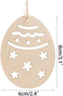 Anditoy 30 PCS Easter Wooden Hanging Ornaments Unfinished Wood Slices Eggs Easter Crafts for Kids DIY Easter Decorations Party Supplies Decor...