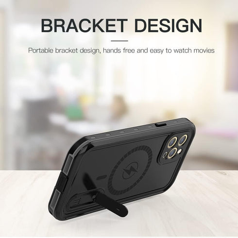 Compatible with iPhone 12 Pro Max Waterproof Case, Work with MagSafe Charging, Full Body Rugged Case with Built-in Screen Protector Military Grade...