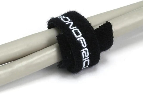 Monoprice Hook & Loop Fastening Cable Ties 6inch, 100pcs/Pack - Black...