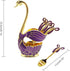 Coffee Spoon Holder, Coffee Dessert Spoon Set Metal Swan Base Holder Spoon Organizer with 6pcs Ice Cream Spoons Coffee Dessert Flatware (Purple)...