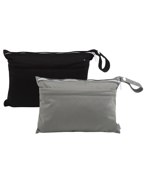 babygoal Wet Dry Bags for Baby Cloth Diapers, Washable Travel Bags, Beach, Pool, Gym Bag for Swimsuits & Wet Clothes with Two Zippered Pockets 2 P...