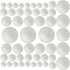 50 Pack Craft Foam Balls, 5 Sizes(1-2.4 Inches), White Polystyrene Smooth Round Balls, Foam Balls for Arts and Crafts, Christmas, DIY Craft for Ho...