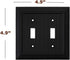 SleekLighting Double Toggle Wall plates | Decorative Bamboo Classic Beadboard Black Finish | Electric Outlet and Switch Covers| Style: 2 Gang Togg...