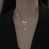 Crystal Butterfly Choker Necklace Rhinestone Butterfly Pendant Necklace Silver Butterfly Y Lariat Necklace Vintage Flower Chain Necklace Jewelry f...