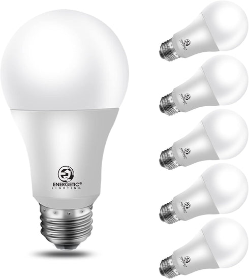 Energetic LED Bulbs 100 Watt Equivalent?Natural White 4000K A19 Dimmable Light Bulbs, 13.5W 1600lm CRI80+, 15000Hrs, UL Listed, 6-Pack...