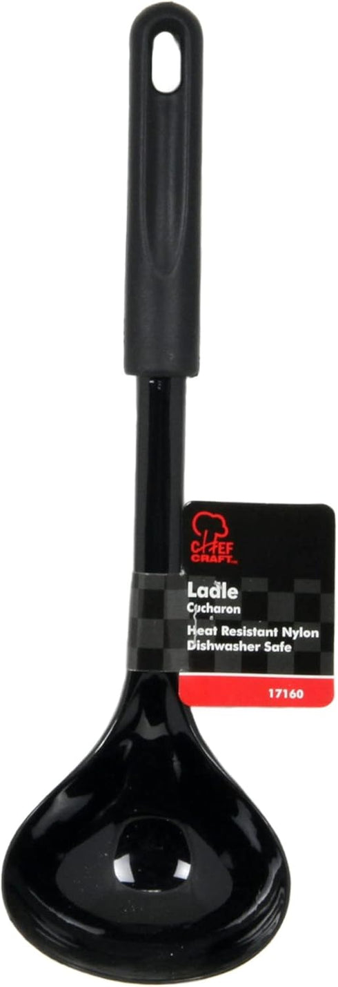 Chef Craft Basic Nylon Cooking/Serving Ladle, 12 inch, Black...
