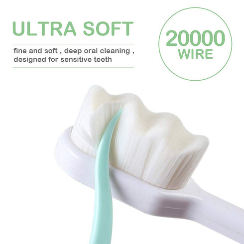 EasyHonor Extra Soft Toothbrush for Sensitive Gums, Micro Fur Manual Toothbrush with 20000 Soft Floss Bristle for Pregnant Women, Elderly and Gum ...