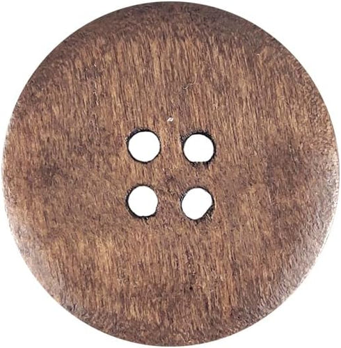 50 Pcs Classic Wooden Buttons, 1-Inch (25mm) Diameter - Brown,for Sewing Projects...