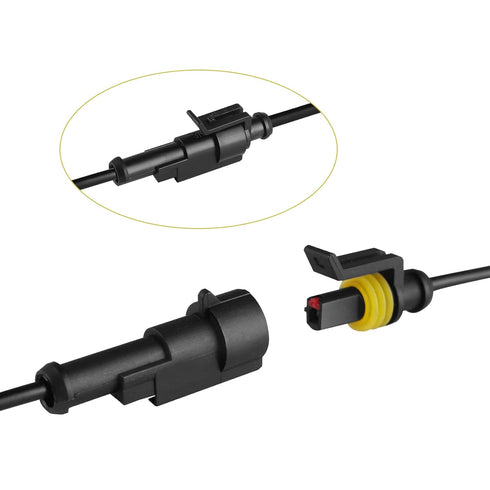 MUYI 5 Ktis 16AWG Waterproof Electrical Connectors Kit 1.5mm Series Terminal and Rubber Seal with 10cm Wire Weatherpack Connectors (1 Pin)...