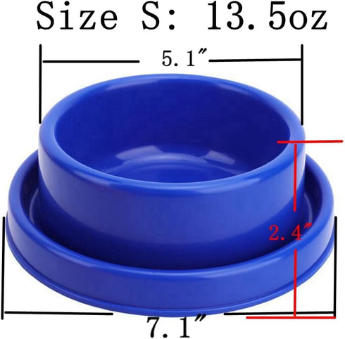 Ants Away Dog Bowl Cat Puppy Food Bowls Round No Spill Eating Feeder for Small Animals Blue S...