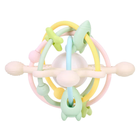 Baby Teething Toy for Babies 3-12 Months, Silicone Baby Teether Toys with Rattle, Rattle Sensory Teether Toy, Baby Chew Toys for Teething Relief, ...
