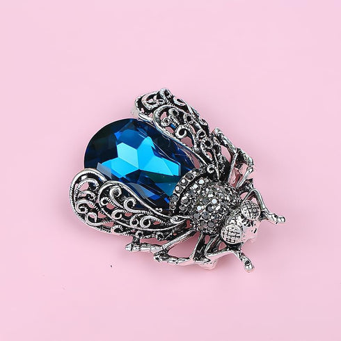 2Pcs Crystal Insect Brooch Beetles Brooches Pin Fashion Brooch For Women Pins Scarf Clip Jewelry Broach Purple Blue...