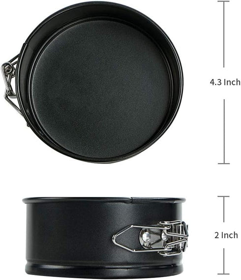 Webake 4.3 Inch Mini Springform Pan Set of 2 Pieces Cheesecake Pans with Removable Bottom Deep Dish Pans Round Cake Molds IP Accessories for Mini ...